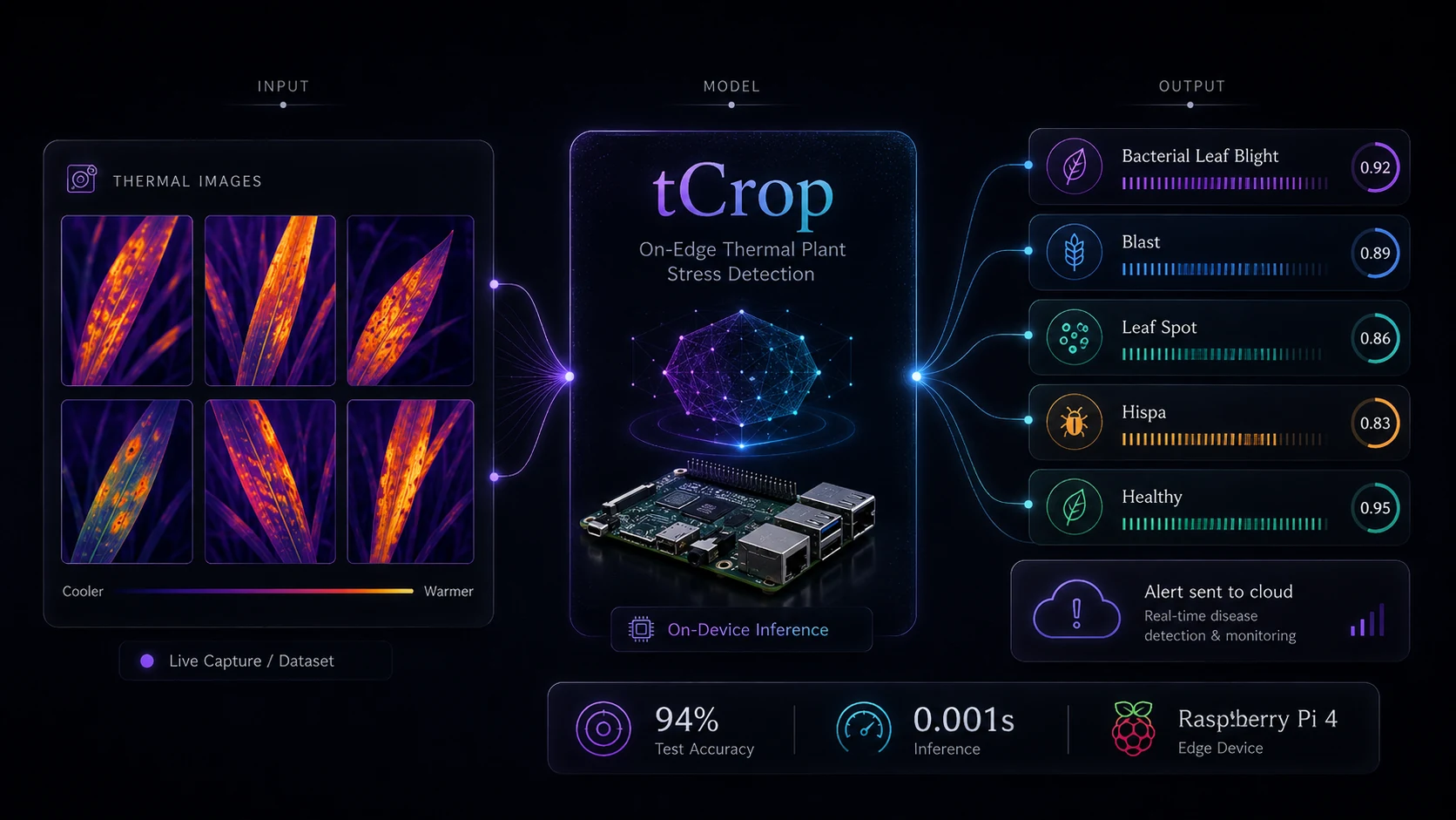tCrop: Thermal Imaging Based Plant Stress Identification Using On-Edge Deep Learning